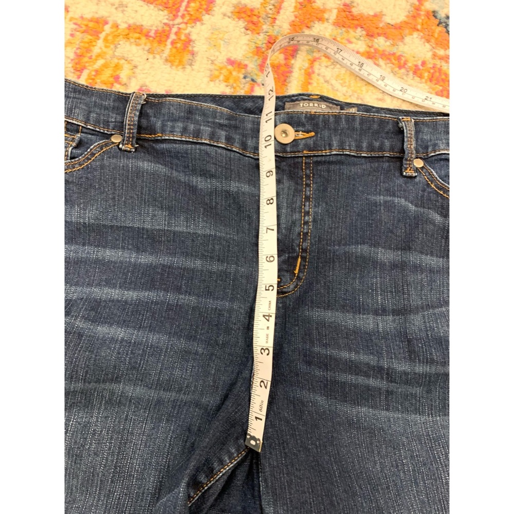 TORRID BOYFRIEND STRAIGHT VINTAGE STRETCH MID RISE JEANS 20R DARK WASH RETRO Y2K - Picture 9 of 15